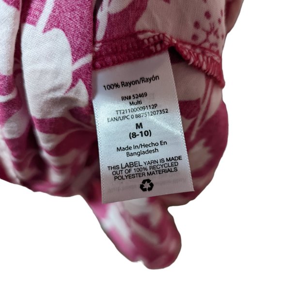 Time and Tru Floral Hawaiian Dress Pink Medium - Picture 9 of 9